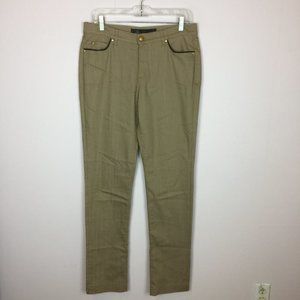 Dismero Italy Denim Pants Jeans Size 31 Womans Beige Straight Mid Rise Stretch